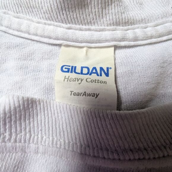 Wu Tang Clan L/S Thrashed Graphic Tee White Gildan Heavy Cotton XL Flaws - Picture 14 of 14